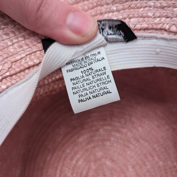Holt Renfrew Pink Straw Hat Floral Vintage - Picture 4 of 8